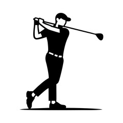Men golf logo icon silhouette illustration