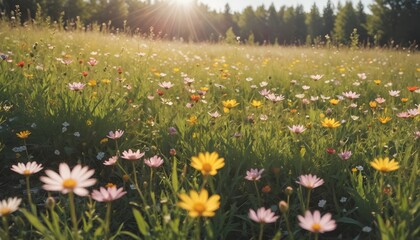 Obraz premium Flower-Speckled Meadow