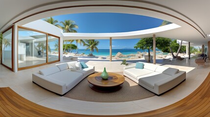 Fototapeta premium beachfront 360 panorama interior