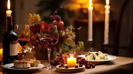 elegant dinner party wine