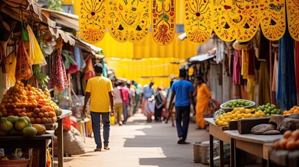 Obraz premium street yellow banner