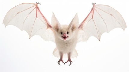 albino bat isolated on white