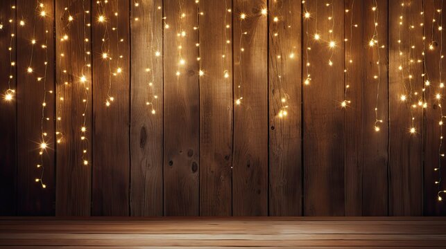 lights holiday background wood