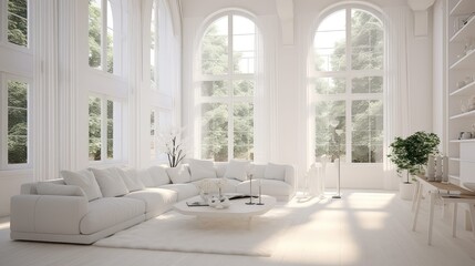 Fototapeta premium modern all white room