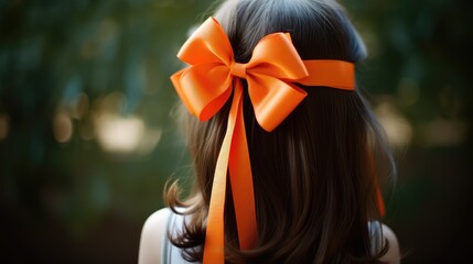 hair orange ribbons