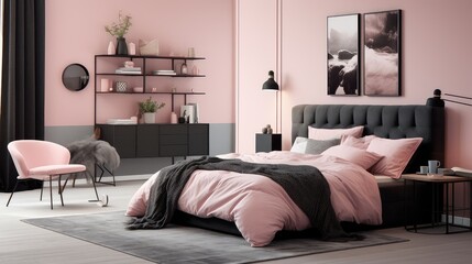 delicate pastel pink black