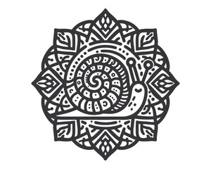 The snail vector mandala design