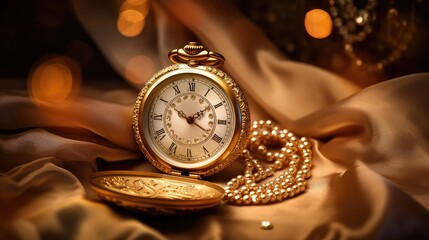 light gold pocket watch