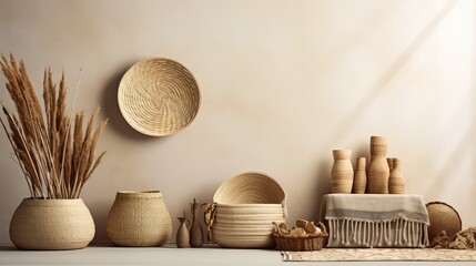 Fototapeta premium natural wall decor mock up