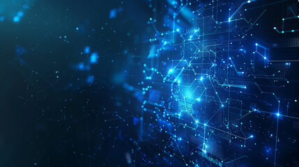 Fototapeta premium futuristic technology blue background tech wallpaper internet data digital business background 