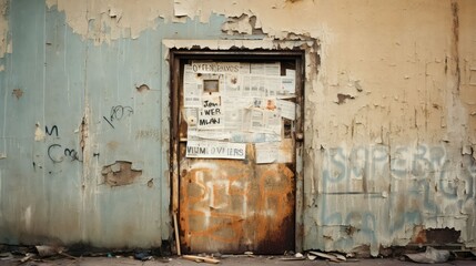 faded note on door