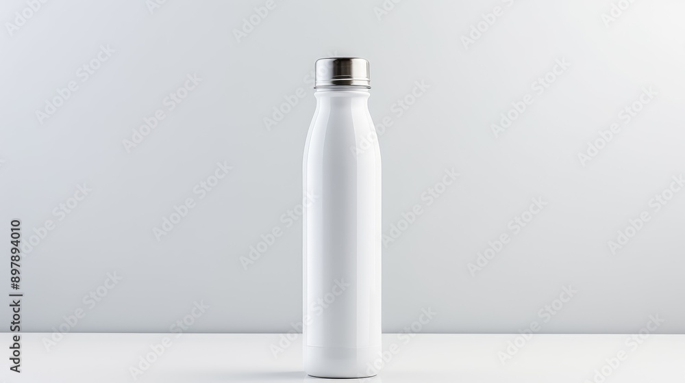 Poster modern water bottle on white