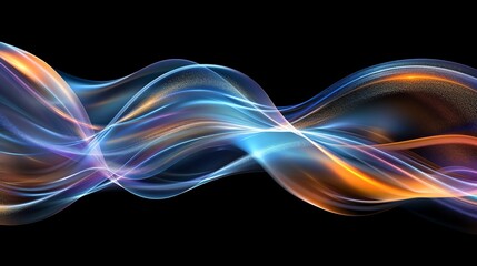 Naklejka premium Abstract glowing blue and orange wave background.