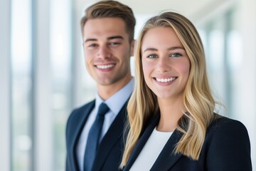 Fototapeta premium Confident Young Business Professionals in Corporate Environment