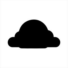 One cloud silhouette on white background. One cloud icon vector sign illustration design.