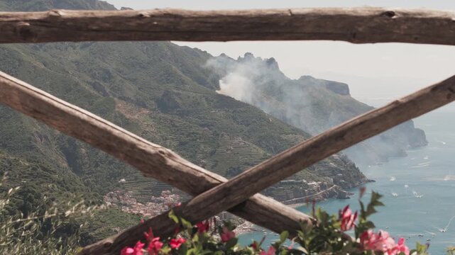 Flying firefighters employ planes to snuff out a wild fire that broke out on the mountains of the Amalfi Coast.