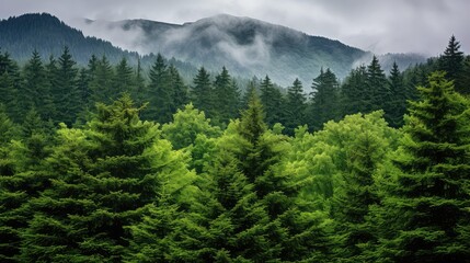 Obraz premium trees green gray