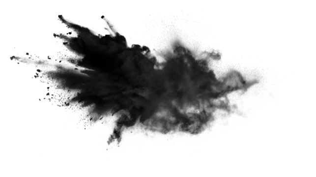 Dynamic Black Ink Splatter on Transparent Background - Powered by Adobe