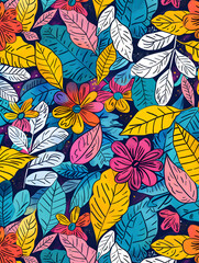 2D flower and leaf cards in various styles