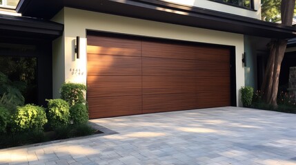woodgrain roll up garage door