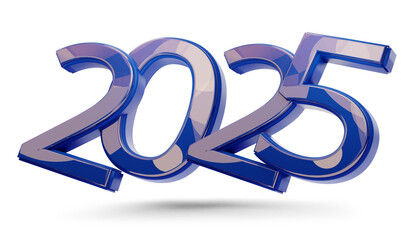 year 2025 symbol creative abstract 3d-illustration, isolated, blue color as the flag of the European Union, EU, Europe