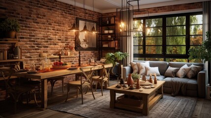 wooden interior design living room