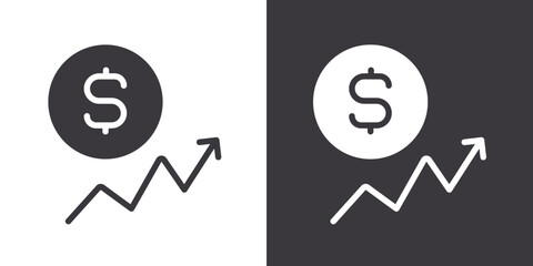 Forex stock market icon Flat set in black and white color outline vector