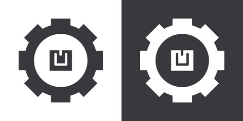 logistics management icon Flat set in black and white color outline vector