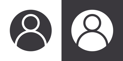 profile photo icon Flat set in black and white color outline vector
