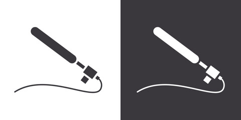 Speaker Microphone icon Flat set in black and white color outline vector