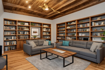 "Luxury Design: Harmony of Fine Wood and Elegant Walls"