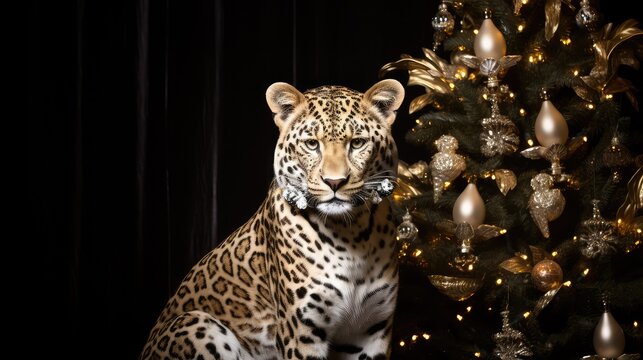print leopard christmas tree