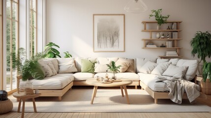 Naklejka premium floors wood living room