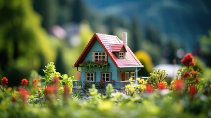 green blurred background house