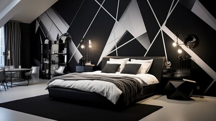 geometric house wallpaper