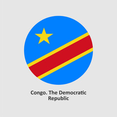 The democratic republic of congo flag design vector illustration on a gray background for graphic and web 