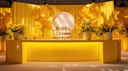 bar yellow event decor