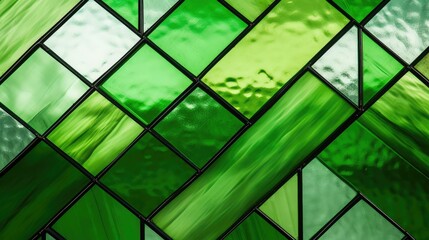 panel green stained glass