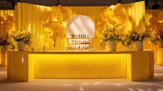 bar yellow event decor