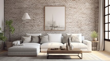 minimalist blurred interior brick wall