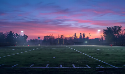 football-themed graphic and photo for advertising
