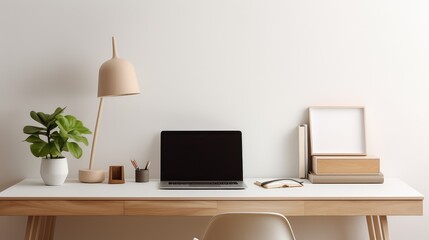Fototapeta premium light office space desk