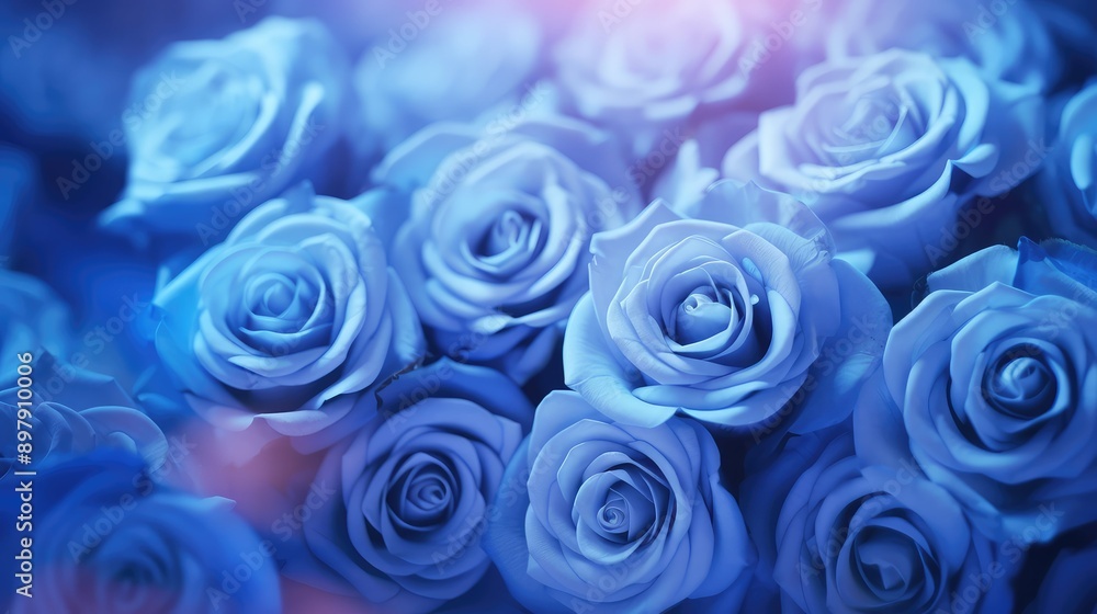 Canvas Prints delicate blue roses background