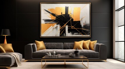 modern black gold frame