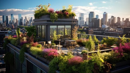Fototapeta premium greenery house roof top
