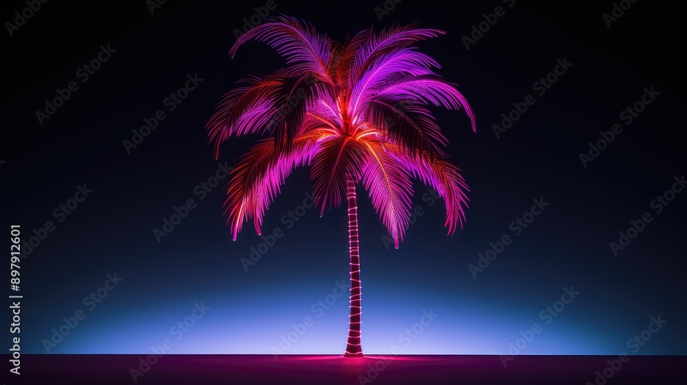 Sticker dreamy palm tree neon