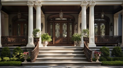 staircase front door home porch