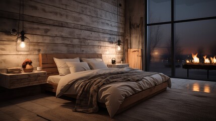 Fototapeta premium cozy interior design pendant light