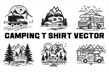  Creative Camping silhouette vector