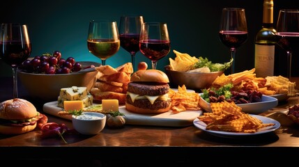 sliders snacks and wine